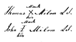 Thomas Milam Signature 18 SEP 1783